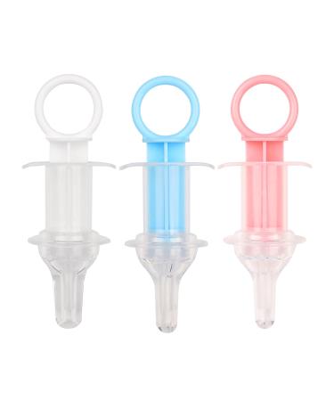 JNAWA 3Pcs Baby Oral Feeding Syringe Silicone Feeder with Liquid Inlet at Both Sides Choke-Proof Nipple Feeder Infant Syringe Feeder