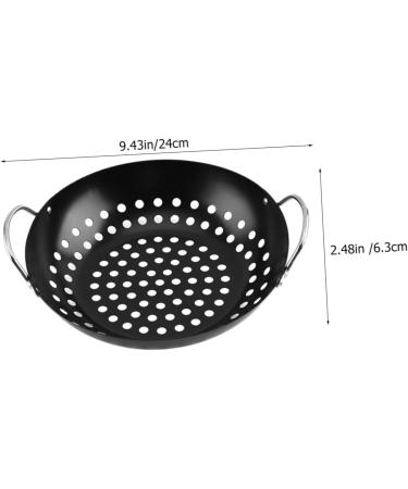 Toddmomy 2pcs Portable Round Baking Pan Non Stick Fry Pan Grill Trumpet Accessories Camping Accessories Baking Dishes for Oven Household BBQ Pan BBQ Supplies Vegetable with Holes Iron Tool - Buy Online on GoSupps.com