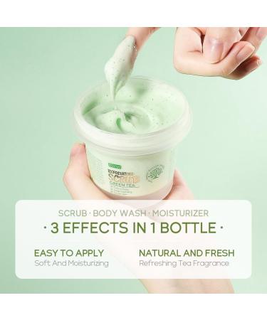 Matcha Green Tea Facial Scrub - Exfoliating Salt Scrub for Body | Anti-Aging & Stretch Mark Treatment - Buy Online on GoSupps.com