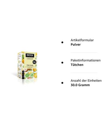 Buy Intick Sugar-Free Instant Pi a Colada Drink | Vegan Low Calorie Vitamin C | 1 Pack (12 x 0.5-1L) | Alcohol-Free Beverage Powder - Buy Online on GoSupps.com