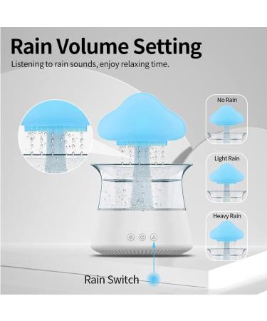 Rain Cloud Humidifier - Mushroom Drop Snuggling Cloud Desk Diffuser with Water Sounds and Cute Night Light (Wooden) - Buy Online on GoSupps.com