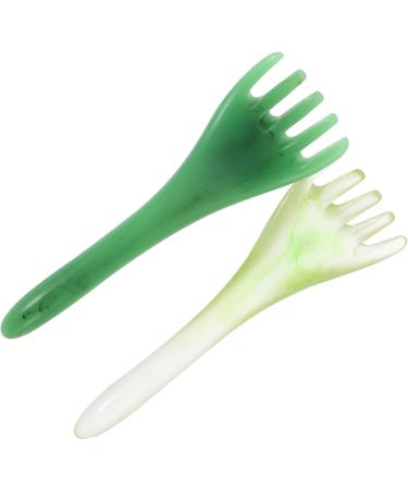 Beavorty 4-Piece Jade Hair Comb Massager Set - Gua Sha Tools for Scalp Massage & Fasciitis Relief - Buy Online on GoSupps.com