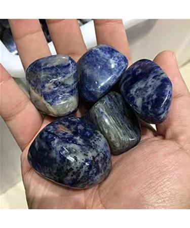 Bulk Crystals Natural Quartz Crystal Blue Sodalite Tumbled Stones for Home Decoration 5pcs 20-25mm Full of Texture - Buy Online on GoSupps.com