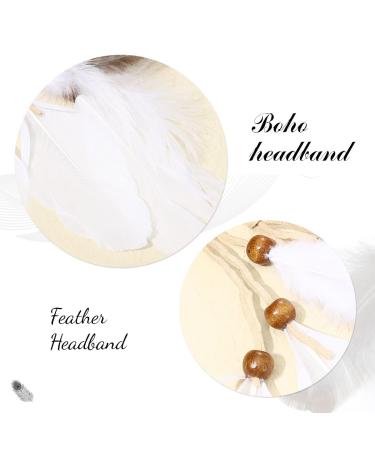 Runmi Bohemian Feather Frontal Ligaments Hair Headdress - Vintage Hippie Indian Accessories for Women & Girls | Perfect for Halloween Decoration - Buy Online on GoSupps.com