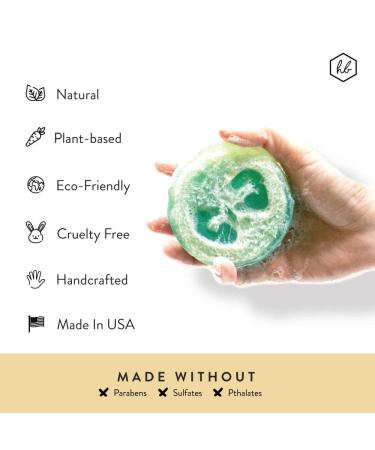 Honey Belle Natural Loofah Soap Bar 2-Pack - Refreshing Exfoliating Soap with Peppermint & Eucalyptus | Eco-Friendly & Paraben-Free - Buy Online on GoSupps.com