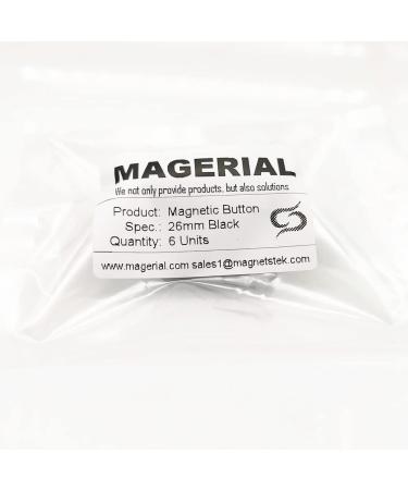 6pcs 26mm Black Magnetic Coat Buttons | Invisible Hidden Sewing Snaps for Clothing & Bags | Washable Nylon with Magnets Inside - Buy Online on GoSupps.com