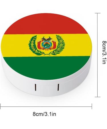 Bolivia Flag Contact Lens Case - Portable Travel Box with Mirror for Convenient Lens Storage - Buy Online on GoSupps.com