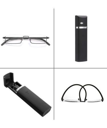 2 Pack Half Frame Reading Glasses 2.25 for Men and Women - Lightweight Computer Readers with Portable Case (Black) - 2 Pairs - Buy Online on GoSupps.com