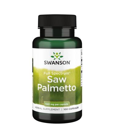 Swanson Saw Palmetto 540mg 100 Capsules High Dosage Laboratory Tested Soy Free Gluten Free Non-GMO
