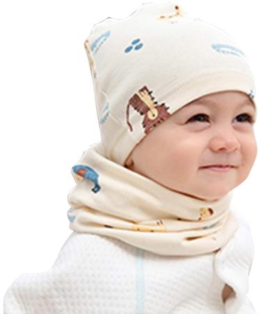 VUCDXOP Baby Cotton Hat Scarf Set - Beanie Hat + Tube Scarf for Boys and Girls | Color#5, Size M | Autumn Winter Soft Cotton | Ages 7 Months-2 Years - Buy Online on GoSupps.com