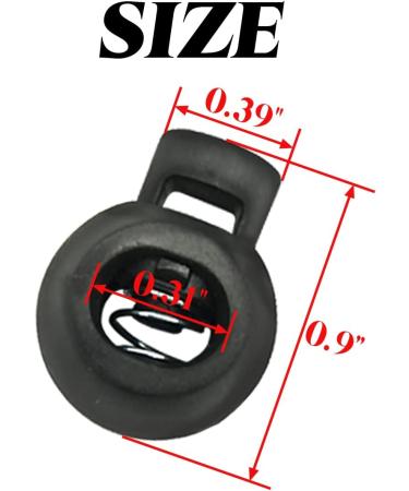 TIHOOD 100PCS Plastic Toggle Cord Locks - Black Round Ball Shape Luggage Lanyard Stopper - Buy Online on GoSupps.com