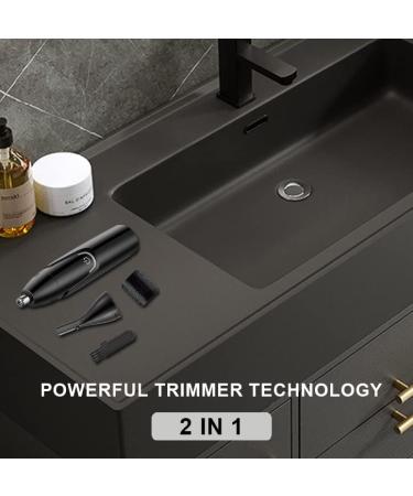 GOMINYUF Nose and Ear Hair Trimmer - Professional Wet/Dry Eyebrow & Facial Hair Clipper for Men & Women Hypoallergenic Dual Edge Blade 9000 RPM Quick Shave - Easy to Clean Black - Buy Online on GoSupps.com