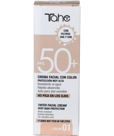 Tahe Sun Protection Face Cream with Color S.P.F 50+ 50 ml (No.01) - Buy Online on GoSupps.com
