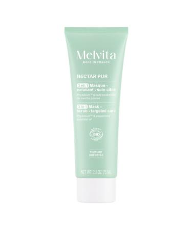 Melvita Melvita - 3-in-1 Exfoliating Mask - Pure Nectar - Combination to Oily Skin - Clay-like Texture - Blemishes - Clear and Mattified Skin - 75 ml