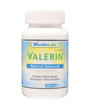 Wonder Laboratories Valerian Natural Relaxant for Tension Relief Leg Cramp Relief and Other Muscle Cramps - Formulated with Magnesium Passion Flower & Valerian Root - (250ct)