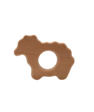 Alenybeby 10pcs Organic Wooden Sheep Teething Rings - Natural Beech Wood Animal Shape for DIY Pacifier Chains - Buy Online on GoSupps.com