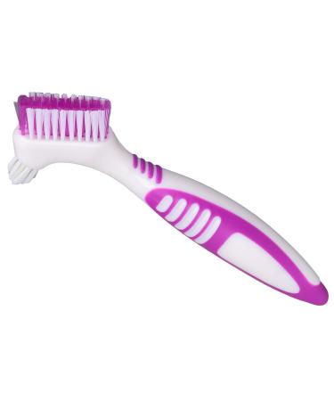 Denture Toothbrush False Teeth Cleaning Brush Denture Cleaning Brush Double Sided Portable Denture Toothbrush for False Teeth Cleaning