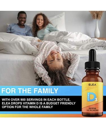 Organic Vitamin D3 Drops - 2,000 IU/50 MCG Per Drop - High Potency - 900 Servings - Fast Absorbing - No Preservatives - USA Made | ELEA Drops - Buy Online on GoSupps.com