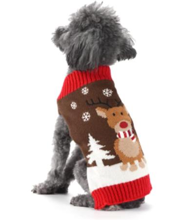 ABRRLO Christmas Dog Sweater | Warm Pet Sweater for Small & Medium Dogs (XS Deer) - Cozy Holiday Attire - Buy Online on GoSupps.com