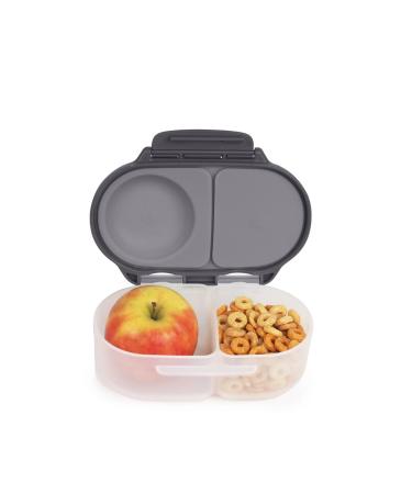b.box Snackbox for Toddlers Kids | Mini Bento Box Lunch Box | Leak Proof 2 Compartments | BPA Free Dishwasher Safe | School Supplies | Ages 4 Months+ (Graphite 12 fl oz Capacity)
