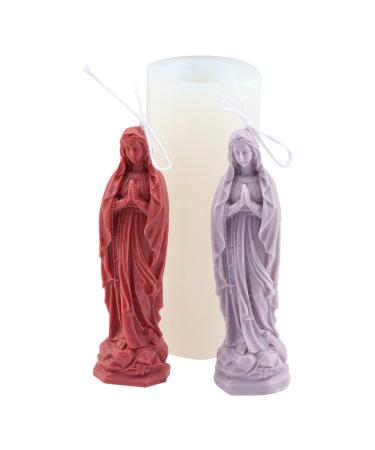 Cestony 3D Virgin Mary Candle Silicone Molds for making candles  gypsum resin statues and home decoration(A) Virgin-a