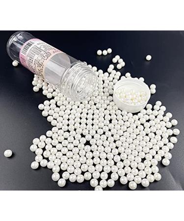 Sprinkles White Pearl Sugar Candy 7mm 120g/ 4.2oz Baking Edible Cake Decorations Cupcake Toppers Cookie Decorating Ice Cream Toppings Celebrations Shaker Jar Wedding Shower Party Christmas Supplies