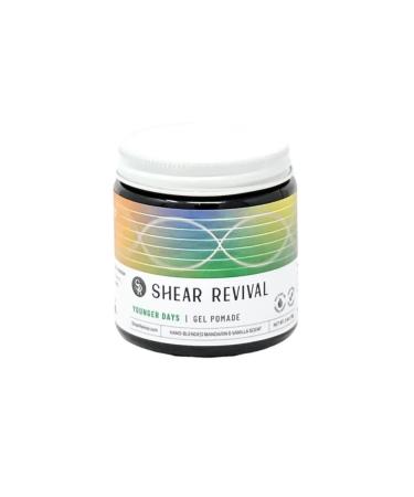 Shear Revival Younger Days Gel Pomade - Notes of Mandarin & Vanilla Scent  Medium Hold  Wax Base  Hair Styling Pomade  Hair Gel - Easy To Wash Out- All Day Hold For All Hair Styles 3.4 Ounces