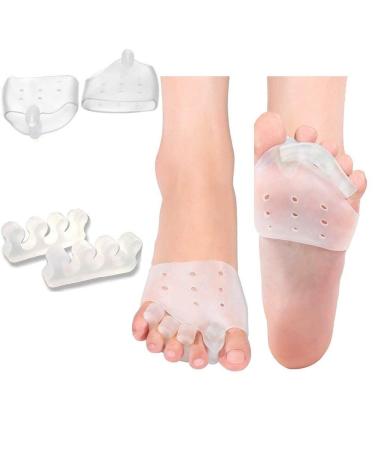 Toe spreader silicone gel toes separator set hallux correction toe corrector for women men toe spreader hallux valgus for hammerzeh bunion 2 pairs of midfoot pads and toe separator kit