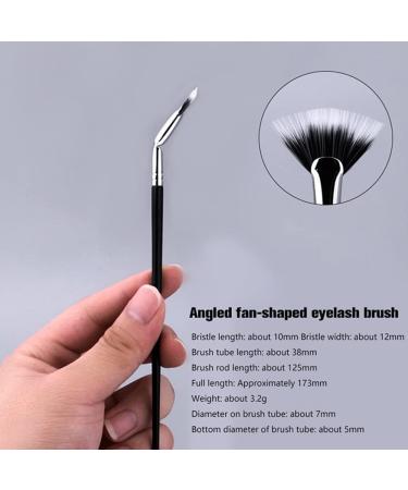 Angled Fan Shaped Eyelash Brush Eyelash Comb Separator Eyelash Comb Brush Mascara Fan Brush for Lashes Portable Folding Cosmetic Brushes Eyelash Separator Bent Applicators (2pcs Eyeliner Brush) - Buy Online on GoSupps.com
