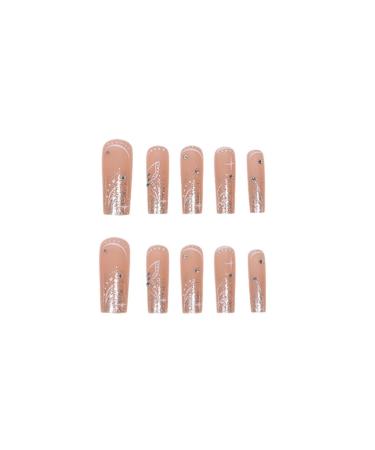 Buy Justotry 24pcs White Butterfly Coffin Nails - Rhinestone Press-On Ballerina Artificial Fingernails for Women - Buy Online on GoSupps.com
