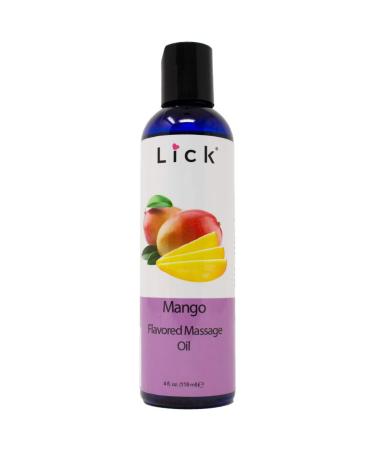 Mango Flavored Massage Oil for Couples – Edible Massaging Lotion with Vitamin E and Sweet Almond and Coconut Oil is Non Sticky and Gentle on Skin – Natural, Relaxing and Vegan Friendly (4 oz)