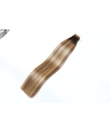 Hotlulana 18 Tape In Extensions - Real Hair #2/6/18 Chestnut Brown to Light Blonde Mix - 40pcs 80g Invisible Skin Weft - Buy Online on GoSupps.com
