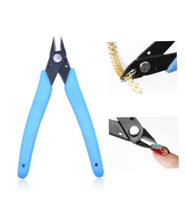Ipetboom Cuticle Nipper Rhinestone Remover Tool Art Rhinestone Remover Pedicure Manicure Tool Jewelry Removal Pliers Jewlery Rhinestone Jewelry Metal Removal Plier Nail Diagonal Pliers 13*5cm Blue