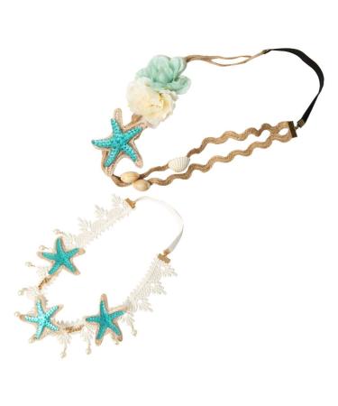 Lurrose Seashell Lace Hairbands - 2pcs Ocean Seashell Headbands for Women - Mermaid Hair Accessories - Buy Online on GoSupps.com