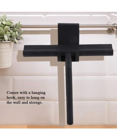 Black Stainless Steel Squeegee for Bathroom Kitchen Car Glass or Mirrors with Hooks Holder - Buy Online on GoSupps.com
