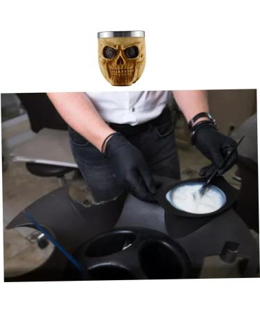 Stainless Steel Shaving Bowl Foaming Soap Bowl Facial Hair Beard Brush Mug Skull for Halloween Costumes - Buy Online on GoSupps.com