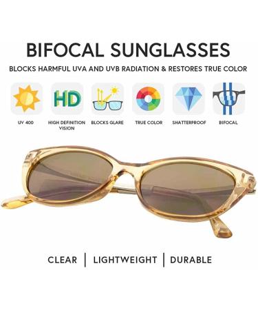 Bifocal Sunglasses for Women - Verona by VITENZI Gold 2.25 Diopters | Tinted Reading Sun Glasses - Buy Online on GoSupps.com