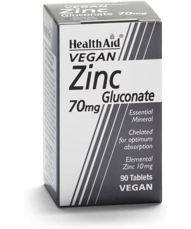 HealthAid Zinc Gluconate 70mg - 90 Tablets | Immune Support Supplement - Buy Online on GoSupps.com