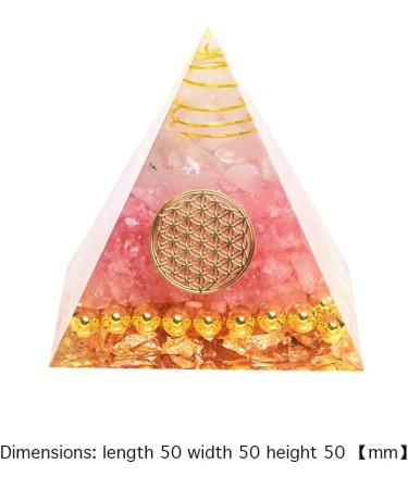 Pink Moonstone Crystal Orgone Pyramid - Energy Tower for Chakra Healing with Flower of Life Design - Handcrafted Orgonite Jewelry - Buy Online on GoSupps.com