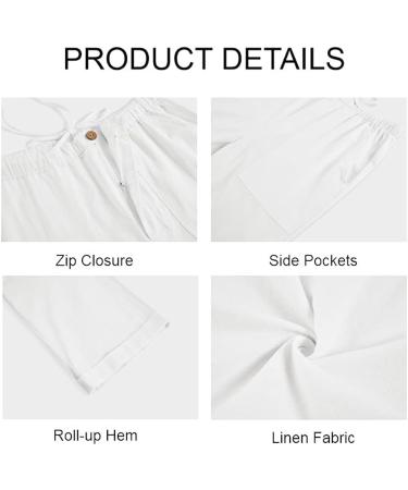 Gafeng Men's Linen Pants - Casual Summer Elastic Waist Drawstring Trousers with Pockets - Buy Online on GoSupps.com