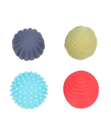 Agatige 4pcs Baby Sensory Balls Different Color Shape Palm Massage Squeeze Ball for Baby
