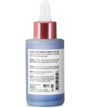 Valjean Labs Overnight Repair Facial Oil | With Blue Tansy | Helps to Even Skintone Calm and Soothe Redness | Cruelty Free Vegan Made in USA (54 ml) - Buy Online on GoSupps.com