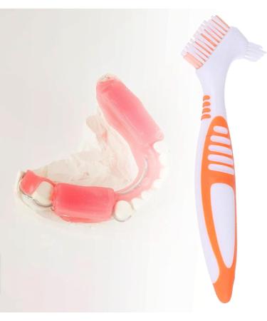 Libcflcc Ergonomic Double-Sided Prosthesis Toothbrush for False Teeth | Multi-Layered Bristles & Plastic Handle | Home Oral Care - Green - Buy Online on GoSupps.com