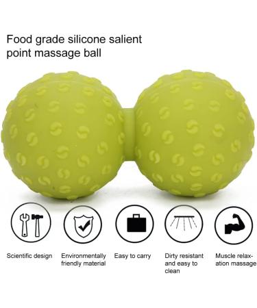Verdant Touch Double Massage Ball - Deep Tissue Muscle Release for Leg Back & Shoulder | Yoga & Gym Fitness Ball - Green - Buy Online on GoSupps.com