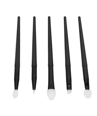 Tyenaza5 Pieces Makeup Brush Set Silicone Brushes Eye Shadow Eyebrows Lip Eyeliners Brush Set Portable Handle Reusable Makeup Applicator
