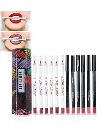 Lipliner Set Waterproof Lip Liner Long 12 Colors/Set Lipstick Cosmetic Lip Liners for Make-Up Sexy Lip Liner Pen