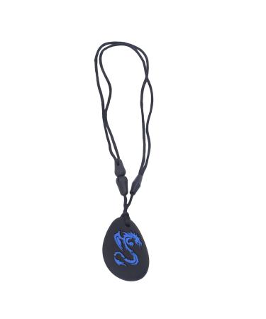 Chewy Necklace for Babies | Blue Dragon Print Silicone Teething Relief | 2-Piece Chewable Chain - Buy Online on GoSupps.com