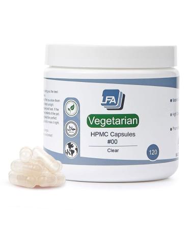 Empty 00 Capsules - Vegan HPMC - 120 Count - Empty Pill Capsules for Capsule Filling Tray - Joined Vegetarian Caps Easy Snap for DIY Powder Supplement Pills - Certified Halal Kosher 120 Count (Pack of 1) Hpmc