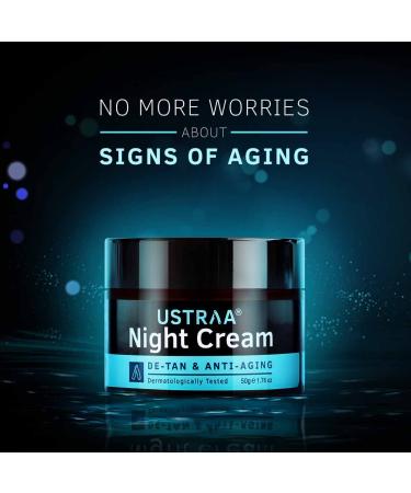 Ustraa Night Cream - De-tan & Anti-aging | 50g | Best International Shipping - Buy Online on GoSupps.com