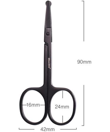 3.5 inch Eyebrow Scissors Facial Hair Mustache Scissors Eyelash Hair Trimming Grooming Scissors Cosmetic Makeup Tool Safety Scissor(Black) - Buy Online on GoSupps.com